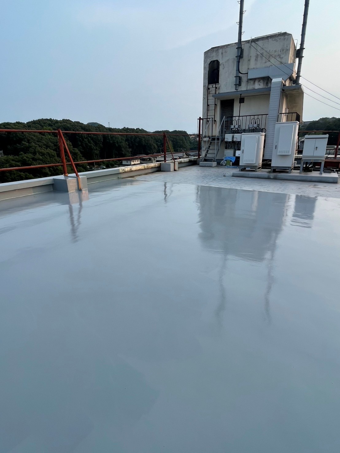 倉敷市児島マンション　爆裂欠損補修　ウレタン塗膜防水