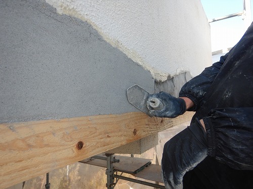 倉敷市児島マンション　爆裂欠損補修　ウレタン塗膜防水